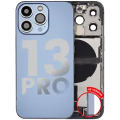 Back Housing W/ Charging Port Flex & Small Parts  For iPhone 13 Pro (US Version) (Used OEM Pull: Grade C) (Sierra Blue)