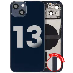 Back Housing W/ Charging Port Flex & Small Parts  For iPhone 13 (EU / Global Version) (Used OEM Pull: Grade B) (Midnight)
