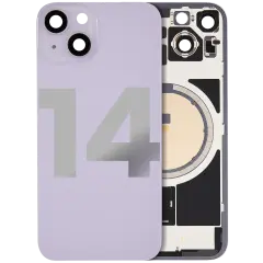 Back Glass w/ MagSafe Magnet For iPhone 14 (Quality - OEM Pull B) (Purple)