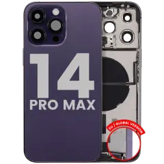 Back Housing W/ Charging Port Flex & Small Parts  For iPhone 14 Pro Max (EU / Global Version) (Used OEM Pull: Grade A) (Deep Purple)