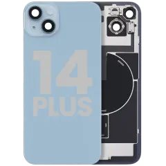 Back Glass w/ MagSafe Magnet & NFC & Flashlight Flex For iPhone 14 Plus (Quality - OEM Pull C) (Blue)