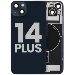 Back Glass w/ MagSafe Magnet & NFC & Flashlight Flex For iPhone 14 Plus (Used OEM Pull: Grade B) (Midnight)