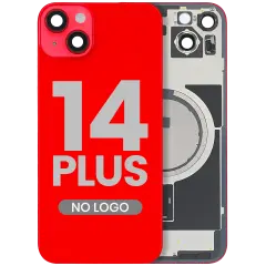 Back Glass w/ MagSafe Magnet For iPhone 14 Plus (Aftermarket) (Red) (No Logo)