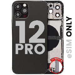 Back Housing W/ Charging Port Flex & Small Parts  For iPhone 12 Pro (US Version) (Used OEM Pull: Grade B) (Graphite)