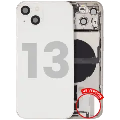 Back Housing W/ Charging Port Flex & Small Parts  For iPhone 13 (US Version) (Used OEM Pull: Grade A) (Starlight)