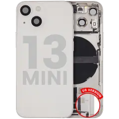 Back Housing W/ Charging Port Flex & Small Parts  For iPhone 13 Mini (US Version) (Used OEM Pull: Grade A) (Starlight)