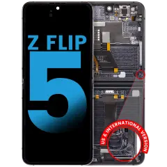 Inner OLED Assembly With Frame Compatible For Samsung Galaxy Z Flip 5 5G (F731) (US & International) (Aftermarket) (Graphite)