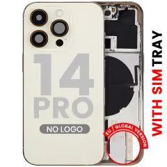 Back Housing W/ Small Parts For iPhone 14 Pro (EU / Global Version) (Aftermarket Plus) (Gold)