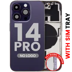 Back Housing W/ Small Parts For iPhone 14 Pro (EU / Global Version) (Aftermarket Plus) (Deep Purple)