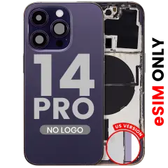 Back Housing W/ Small Parts For iPhone 14 Pro (US Version) (Aftermarket Plus) (Deep Purple)