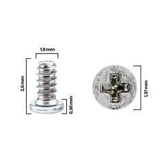 Screw For iPhone 12 Pro Max (M1.0×1.37×2.6D×0.30T) (30 Pack) (Service Pack)    