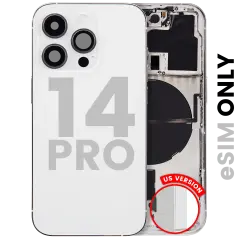 Back Housing W/ Small Parts For iPhone 14 Pro (US Version) (Used OEM Pull: Grade A) (Silver)