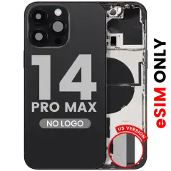 Back Housing W/ Small Parts For iPhone 14 Pro Max (US Version) (Aftermarket Plus) (Space Black)