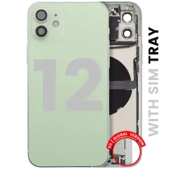Back Housing W/ Charging Port Flex & Small Parts  For iPhone 12 (EU / Global Version) (Used OEM Pull: Grade A) (Green)