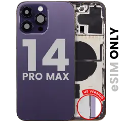 Back Housing W/ Small Parts For iPhone 14 Pro Max (US Version) (Used OEM Pull: Grade B) (Deep Purple)