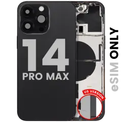 Back Housing W/ Small Parts For iPhone 14 Pro Max (US Version) (Used OEM Pull: Grade A) (Space Black)