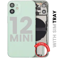 Back Housing W/ Charging Port Flex & Small Parts  For iPhone 12 Mini (EU / Global Version) (Used OEM Pull: Grade C) (Green)