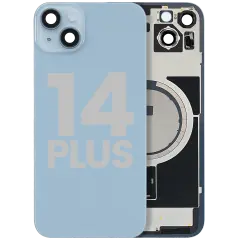 Back Glass w/ MagSafe Magnet For iPhone 14 Plus (Used OEM Pull: Grade C) (Blue)