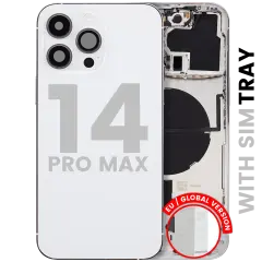 Back Housing W/ Small Parts For iPhone 14 Pro Max (EU / Global Version) (Used OEM Pull: Grade B) (Silver)