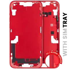 Mid-Frame Housing  W/ Small Parts For iPhone 14 Plus (EU / Global Version) (Used OEM Pull: Grade C) (Red)