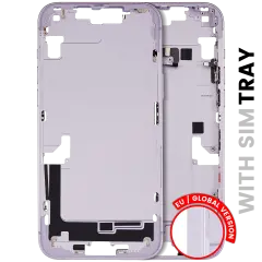 Mid-Frame Housing  W/ Small Parts For iPhone 14 Plus (EU / Global Version) (Used OEM Pull: Grade B) (Purple)