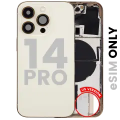 Back Housing W/ Small Parts For iPhone 14 Pro (US Version) (Used OEM Pull: Grade B) (Gold)