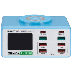 RL-309AW Wireless Digital Display 8-Port Charger 100W (Relife)