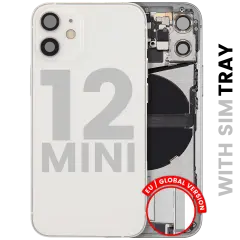Back Housing W/ Charging Port Flex & Small Parts  For iPhone 12 Mini (EU / Global Version) (Used OEM Pull: Grade C) (White)