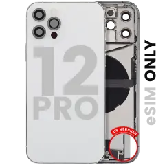 Back Housing W/ Charging Port Flex & Small Parts  For iPhone 12 Pro (US Version) (Used OEM Pull: Grade B) (Silver)