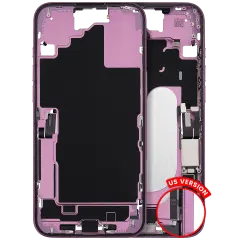 Mid-Frame Housing W/ Charging Port Flex & Small Parts For iPhone 16 Plus (US Version) (Used OEM Pull: Grade C) (Pink)