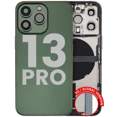 Back Housing W/ Charging Port Flex & Small Parts For iPhone 13 Pro (EU / Global Version) (Used OEM Pull: Grade A) (Alpine Green)