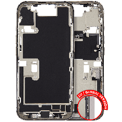 Mid-Frame Housing  W/ Charging Port Flex & Small Parts  For iPhone 16 Pro (EU / Global Version) (Used OEM Pull: Grade A) (Natural Titanium)