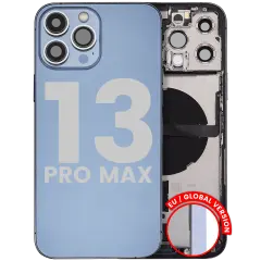 Back Housing W/ Charging Port Flex & Small Parts  For iPhone 13 Pro Max (EU / Global Version) (Used OEM Pull: Grade C) (Sierra Blue)