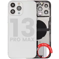 Back Housing W/ Charging Port Flex & Small Parts  For iPhone 13 Pro Max (EU / Global Version) (Used OEM Pull: Grade C) (Silver)