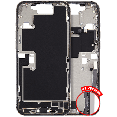 Mid-Frame Housing  W/ Charging Port Flex & Small Parts  For iPhone 16 Pro Max (US Version) (Used OEM Pull: Grade C) (Natural Titanium)