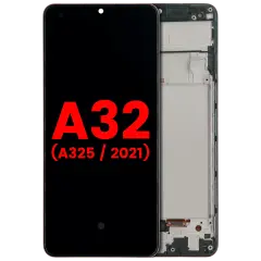 OLED Assembly With Frame For Samsung Galaxy A32 4G (A325 / 2021) (Aftermarket Plus) (Awesome Black)