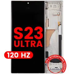 OLED Assembly With Frame For Samsung Galaxy S23 Ultra (US & International) (Aftermarket Plus) (120Hz) (Cream)