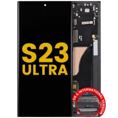 OLED Assembly With Frame For Samsung Galaxy S23 Ultra (US & International) (Refurbished) (Graphite / Red)