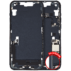 Mid-Frame Housing W/ Charging Port Flex & Small Parts For iPhone 14 Plus (US Version) (Used OEM Pull: Grade B) (Midnight)