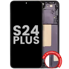 OLED Assembly With Frame For Samsung Galaxy S24 Plus 5G (US & International Version) (Used OEM Pull: Grade B/C) (Onyx Black)
