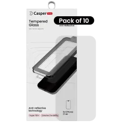 Casper Snap Tempered Glass Compatible For iPhone 17 Air (10 Pack) (AR Clear)