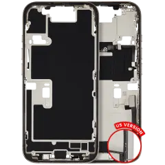 Mid-Frame Housing W/ Charging Port Flex & Small Parts For iPhone 16 Pro (US Version) (Used OEM Pull: Grade C) (Natural Titanium)