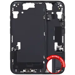 Mid-Frame Housing W/ Charging Port Flex & Small Parts For iPhone 15 (EU / Global Version) (Used OEM Pull: Grade C) (Black)