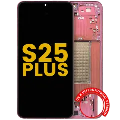 OLED Assembly With Frame For Samsung Galaxy S25 Plus 5G  (US & International Version) (Refurbished) (Coral Red)