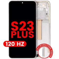 OLED Assembly With Frame For Samsung Galaxy S23 Plus (US & International) (Aftermarket Plus) (120Hz) (Cream)