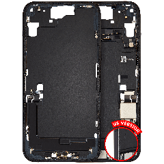 Mid-Frame Housing  W/ Charging Port Flex & Small Parts  For iPhone 15 Plus (US Version) (Used OEM Pull: Grade B) (Black)