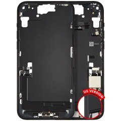 Mid-Frame Housing W/ Charging Port Flex & Small Parts For iPhone 15 Plus (US Version) (Used OEM Pull: Grade C) (Black)