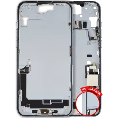 Mid-Frame Housing W/ Charging Port Flex & Small Parts For iPhone 15 Plus (US Version) (Used OEM Pull: Grade C) (Blue)