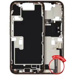Mid-Frame Housing W/ Charging Port Flex & Small Parts For iPhone 16 Pro (US Version) (Used OEM Pull: Grade C) (Desert Titanium)
