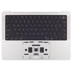 Top Case with Battery and Keyboard For MacBook Pro 14" A2442 (2021)  (ISO Czech) (Genuine OEM) (Silver)
